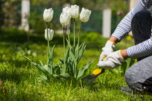Professional landscapers completing safe and tidy waste removal